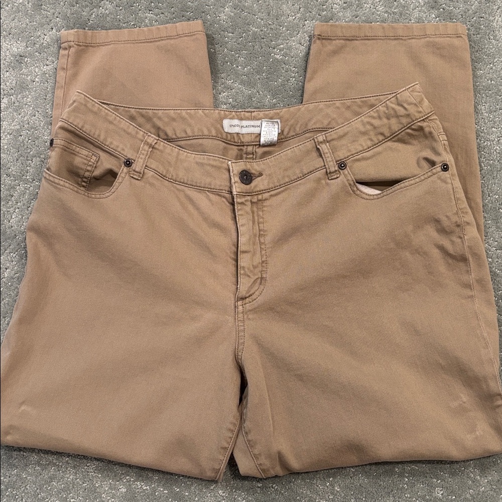 Chico's Platinum 5-Pocket Denim Ultimate Fit Khaki Jean Pant SZ3/XL